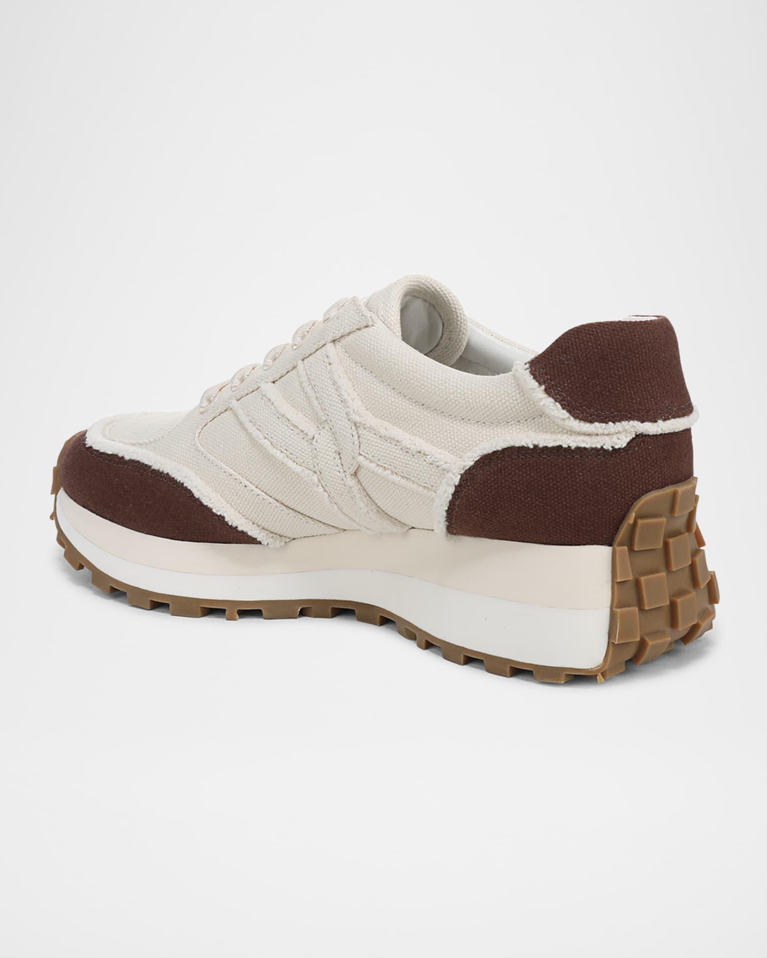 Valentina Bicolor Frayed Retro Sneakers Product Image