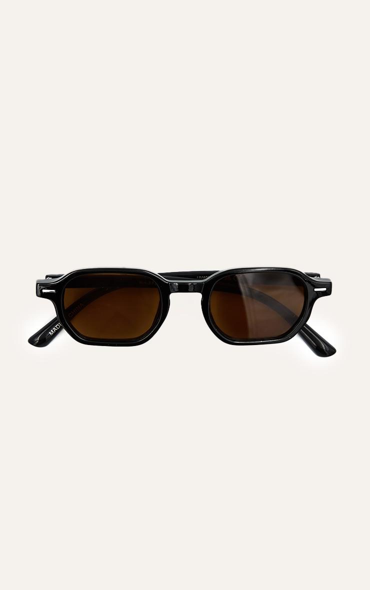 Black Square Brown Lens Sunglasses Product Image