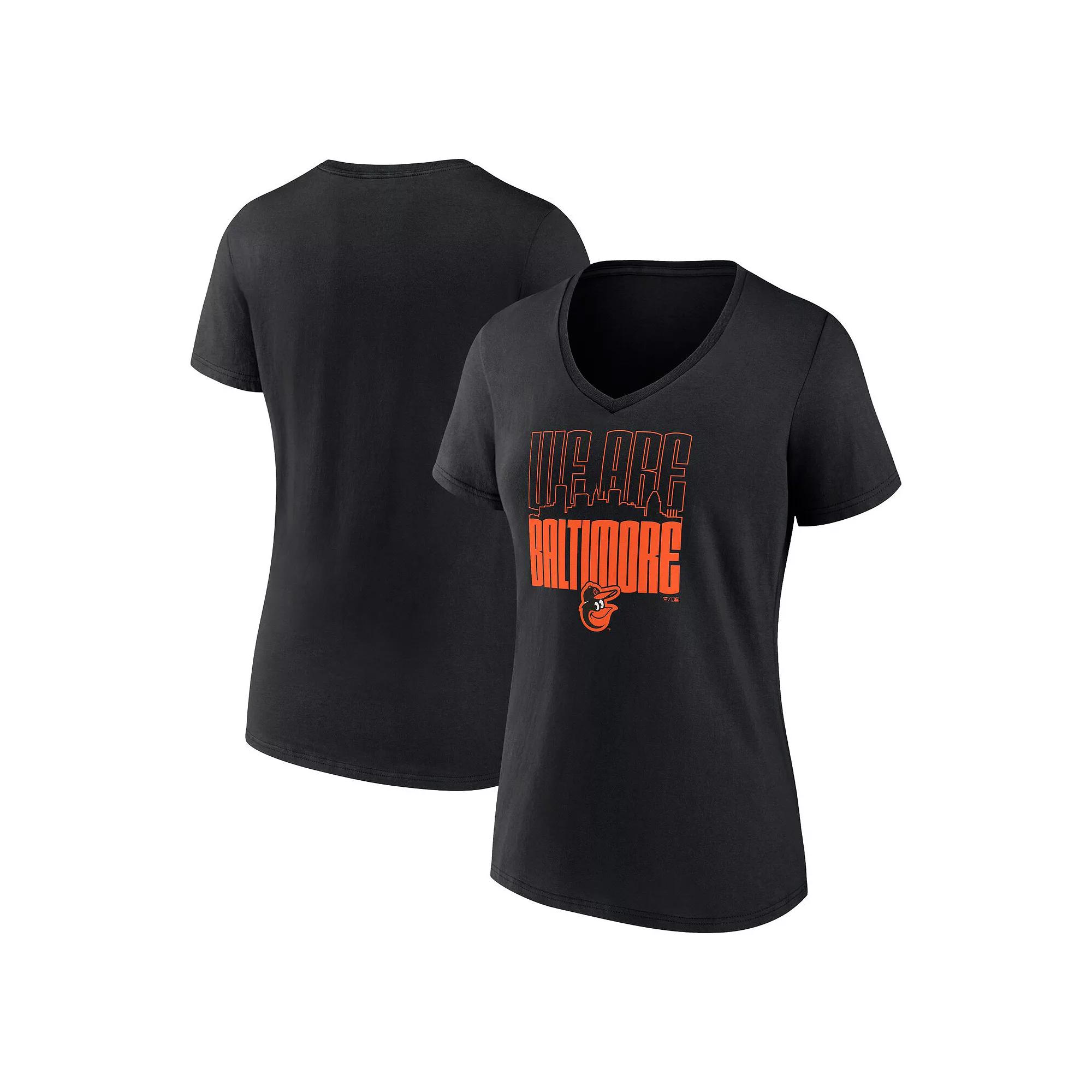 Women's Fanatics Black Baltimore Orioles Local V-Neck T-Shirt,  Product Image