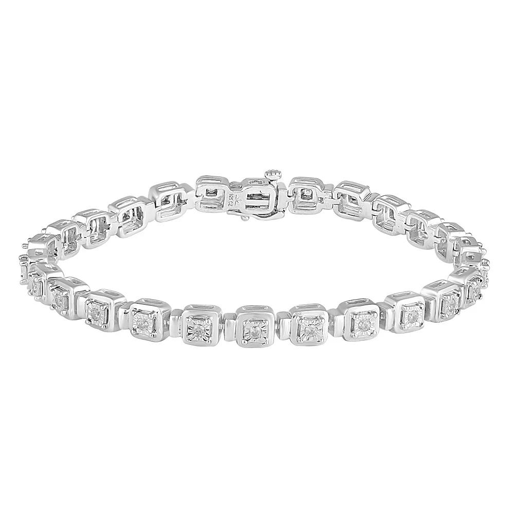 Royal Aura Sterling Silver 1/2 Carat T.W. Diamond Bracelet, Womens Product Image
