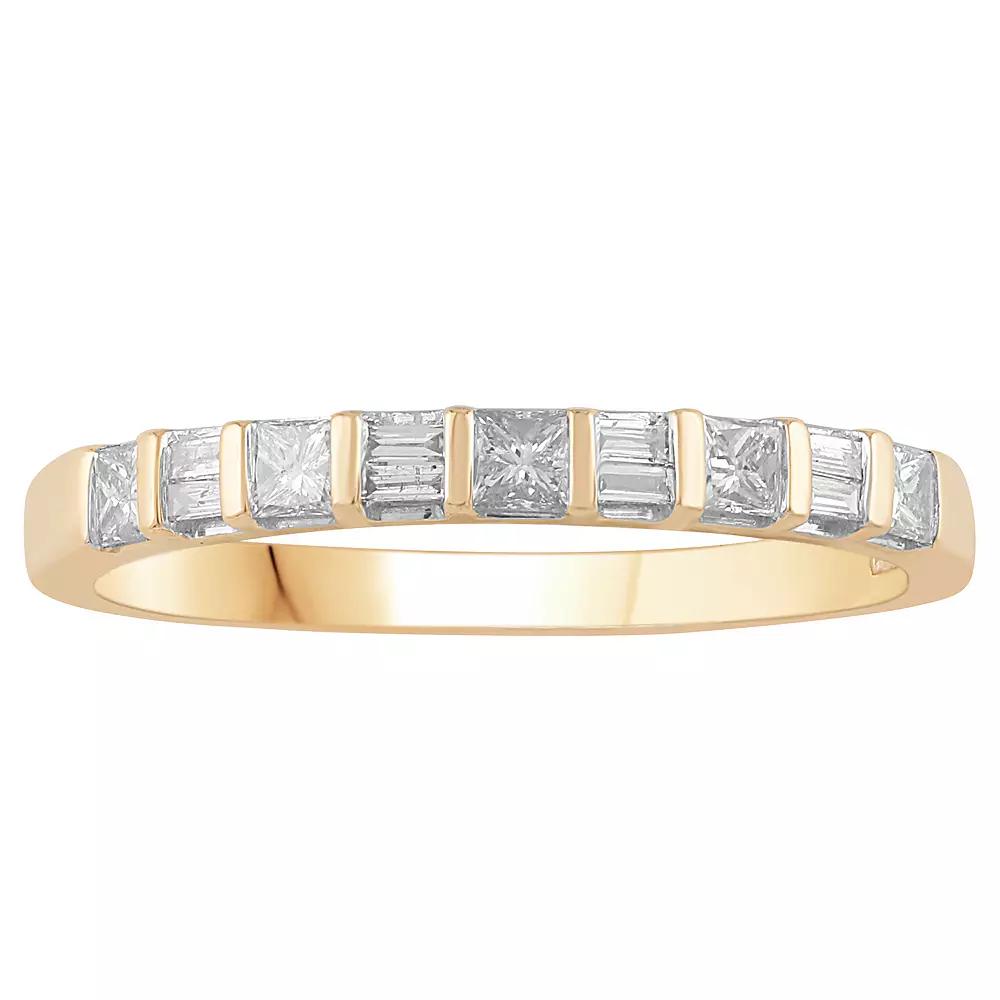 10k Gold 1/3 Carat T.W. Diamond Stackable Band Ring, Women's, Size: 6, Yellow Product Image