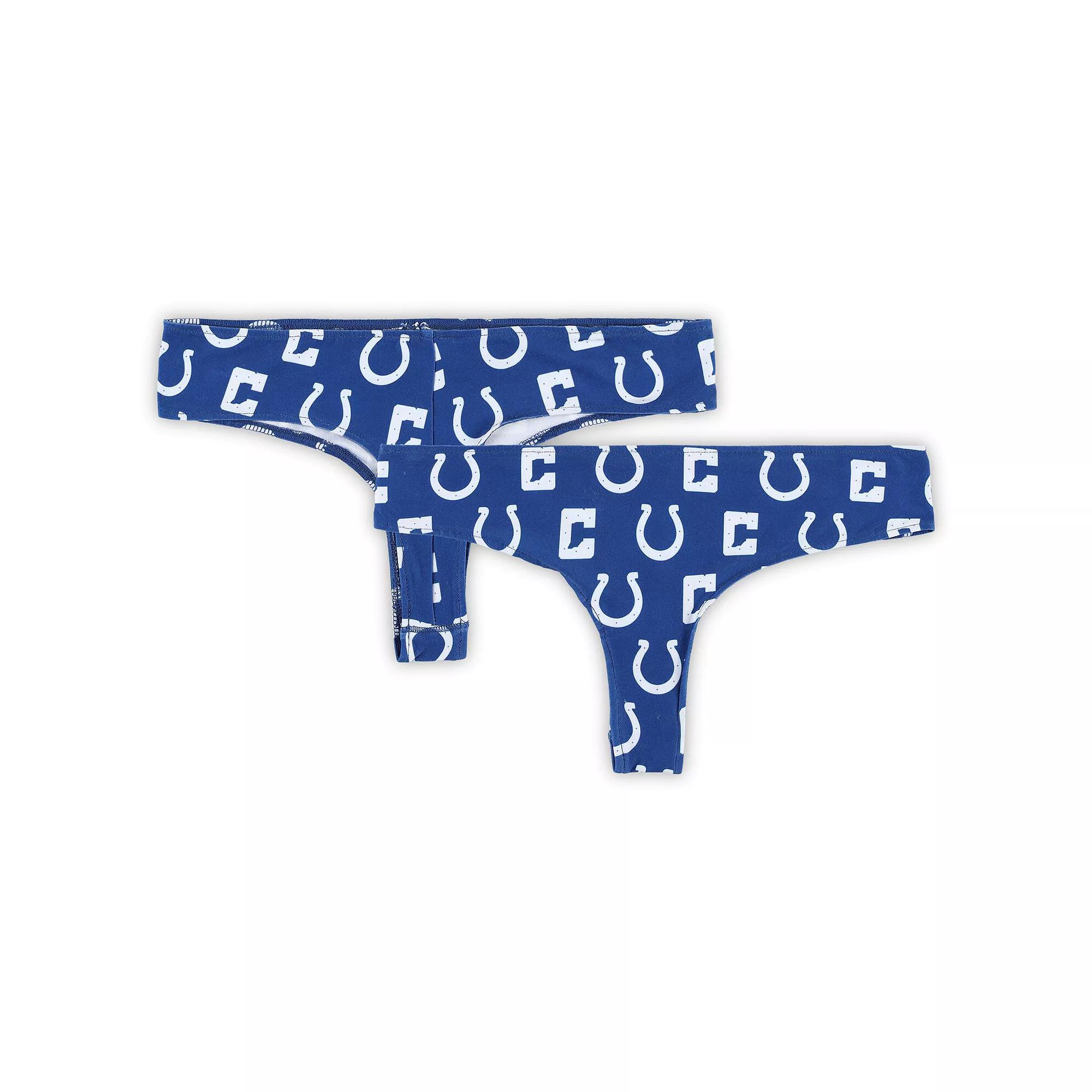 Women's Concepts Sport Royal Indianapolis Colts Record Allover Print Knit Thong, Size: Medium, Blue Product Image
