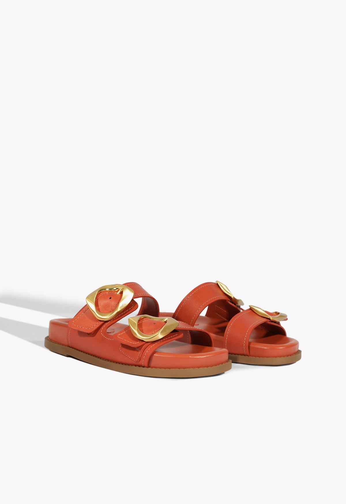 Olga Orange Leather Sporty Sandal Product Image