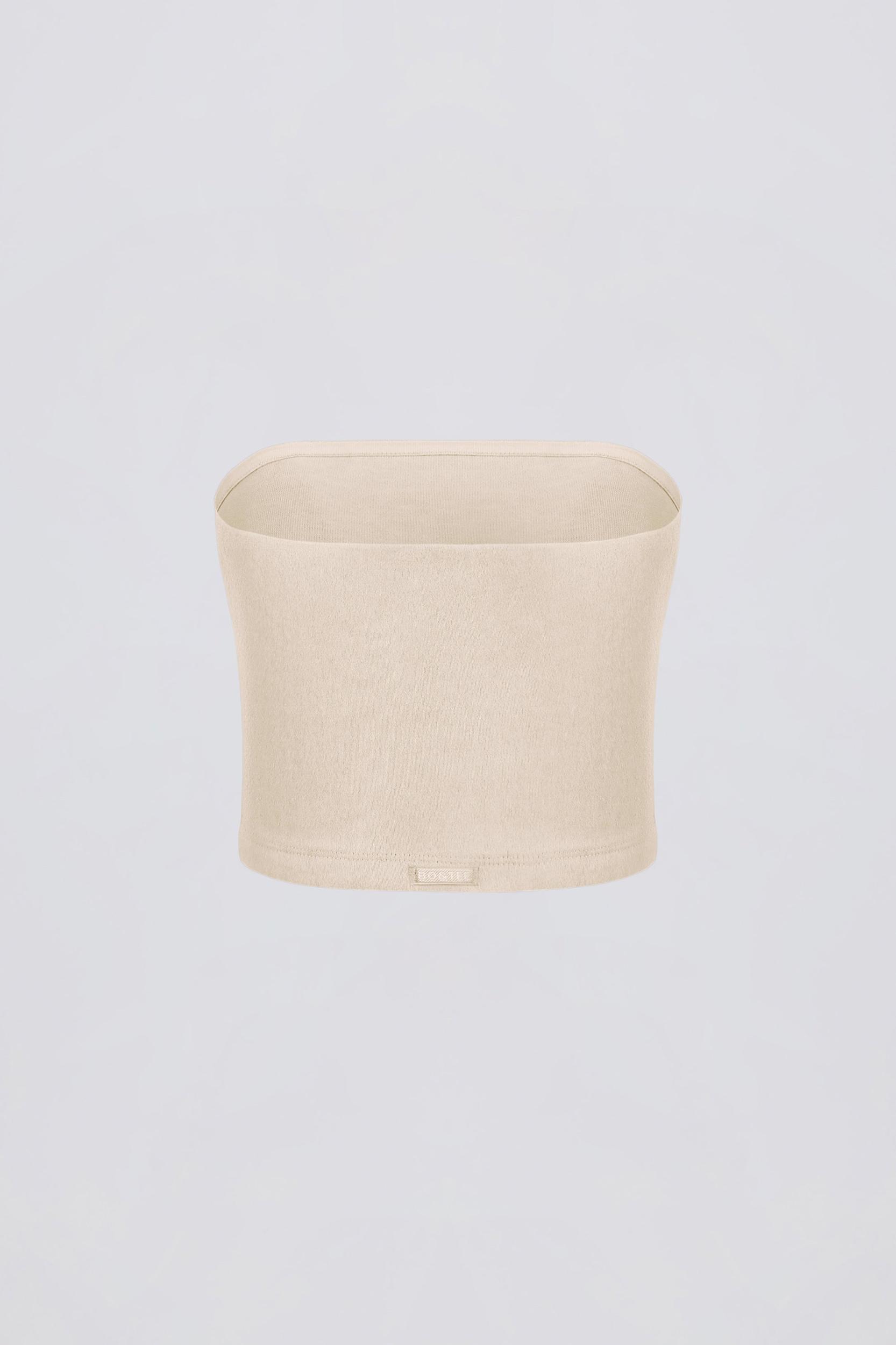 Brushed Jersey Bandeau Top in Ecru Female Product Image