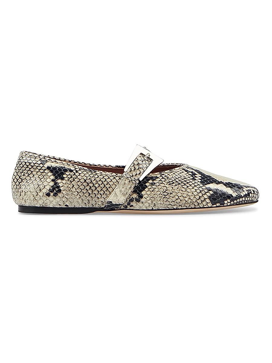 Womens Sveva Python-Print Leather Ballet Flats Product Image