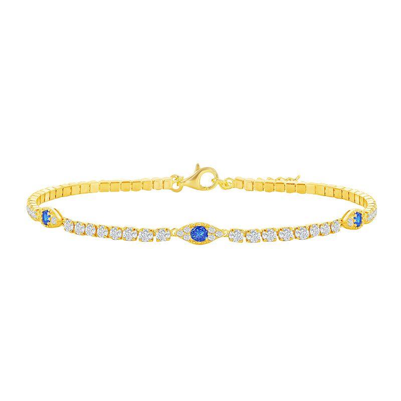 Argento Bella Cubic Zirconia Evil Eye Tennis Bracelet, Women's,  Product Image