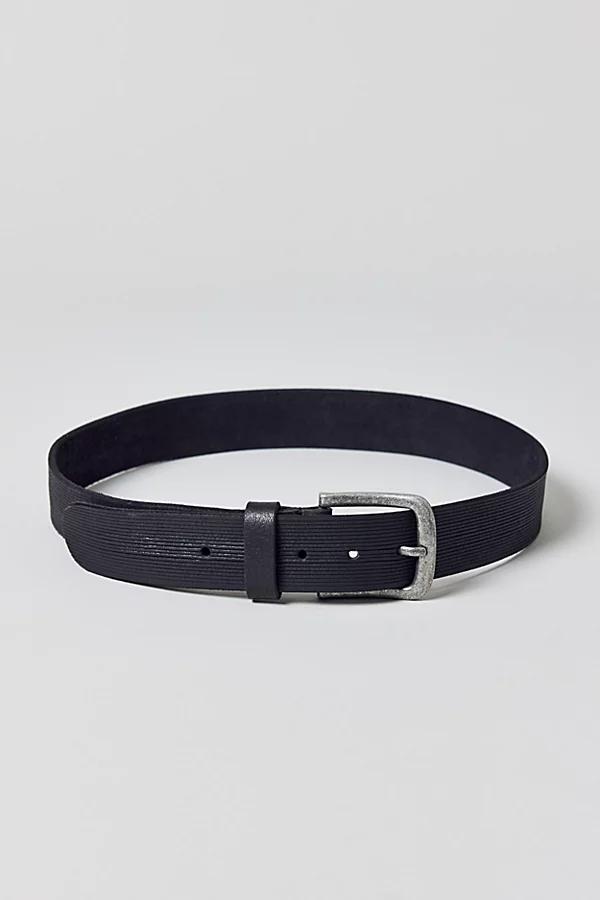 Ribbed Trim Slim Leather Belt Mens at Urban Outfitters Product Image