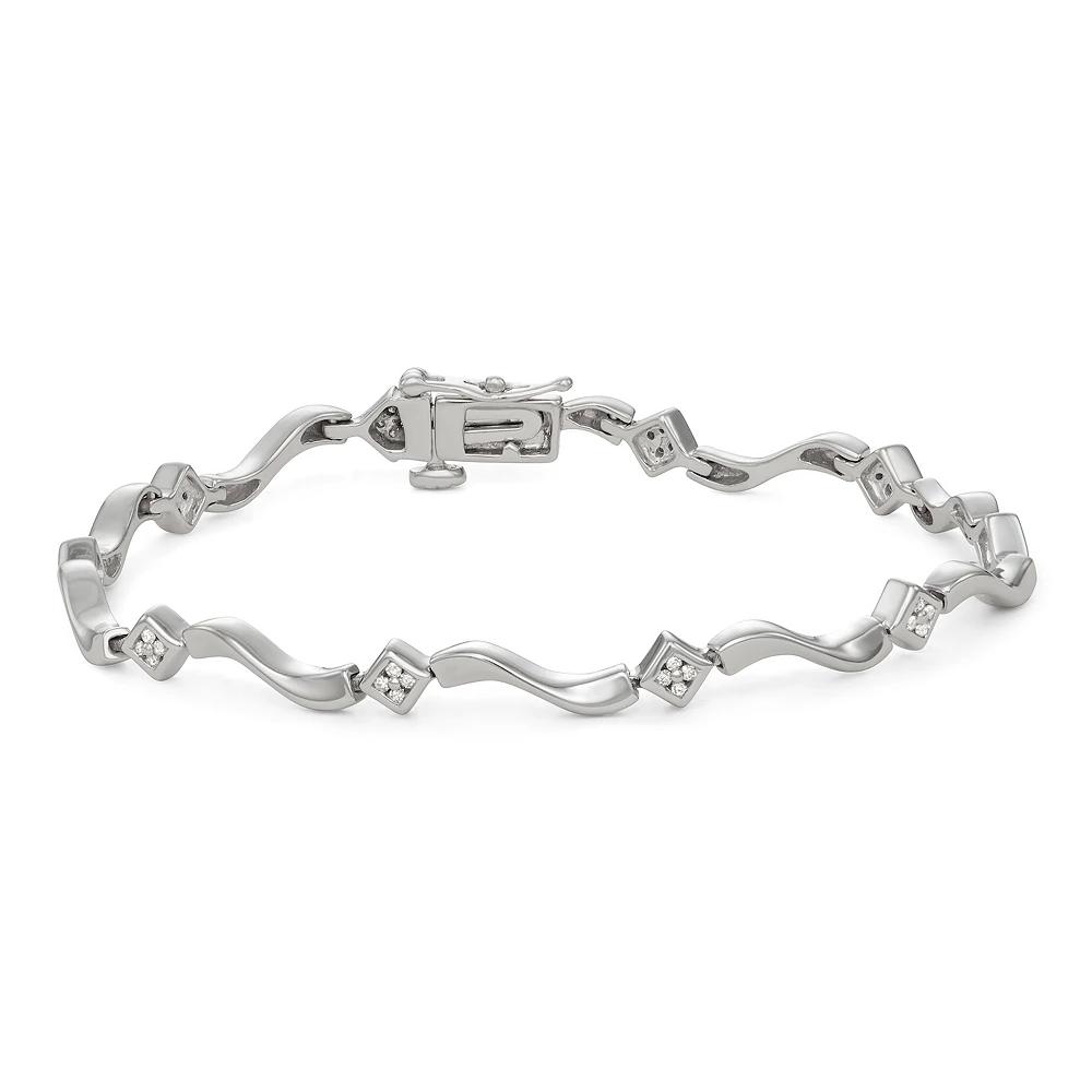 HDI 1/5 Carat T.W. Diamond Bracelet, Women's, Size: 7, Sterling Product Image