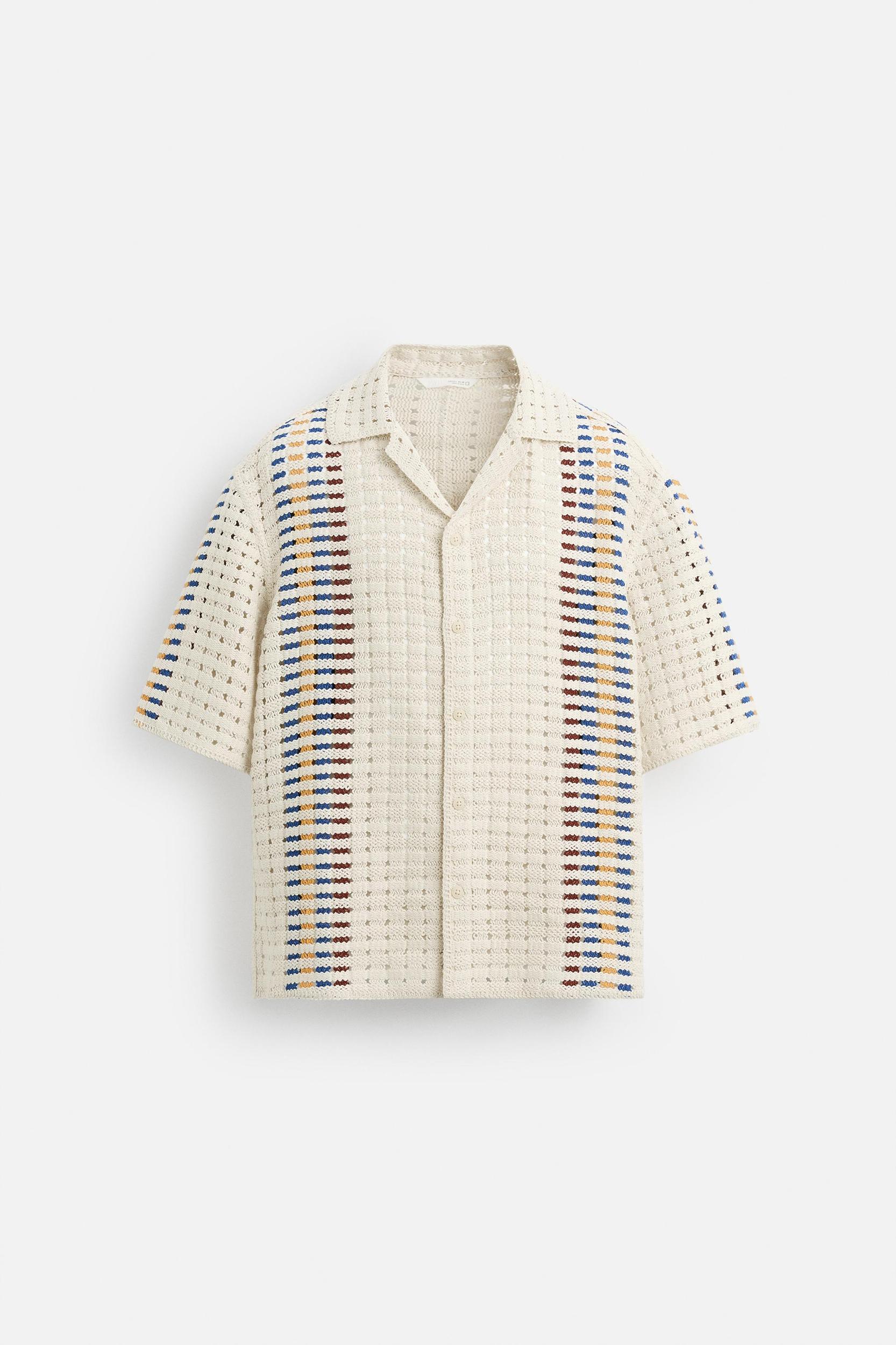 STRIPED CROCHET SHIRT Product Image
