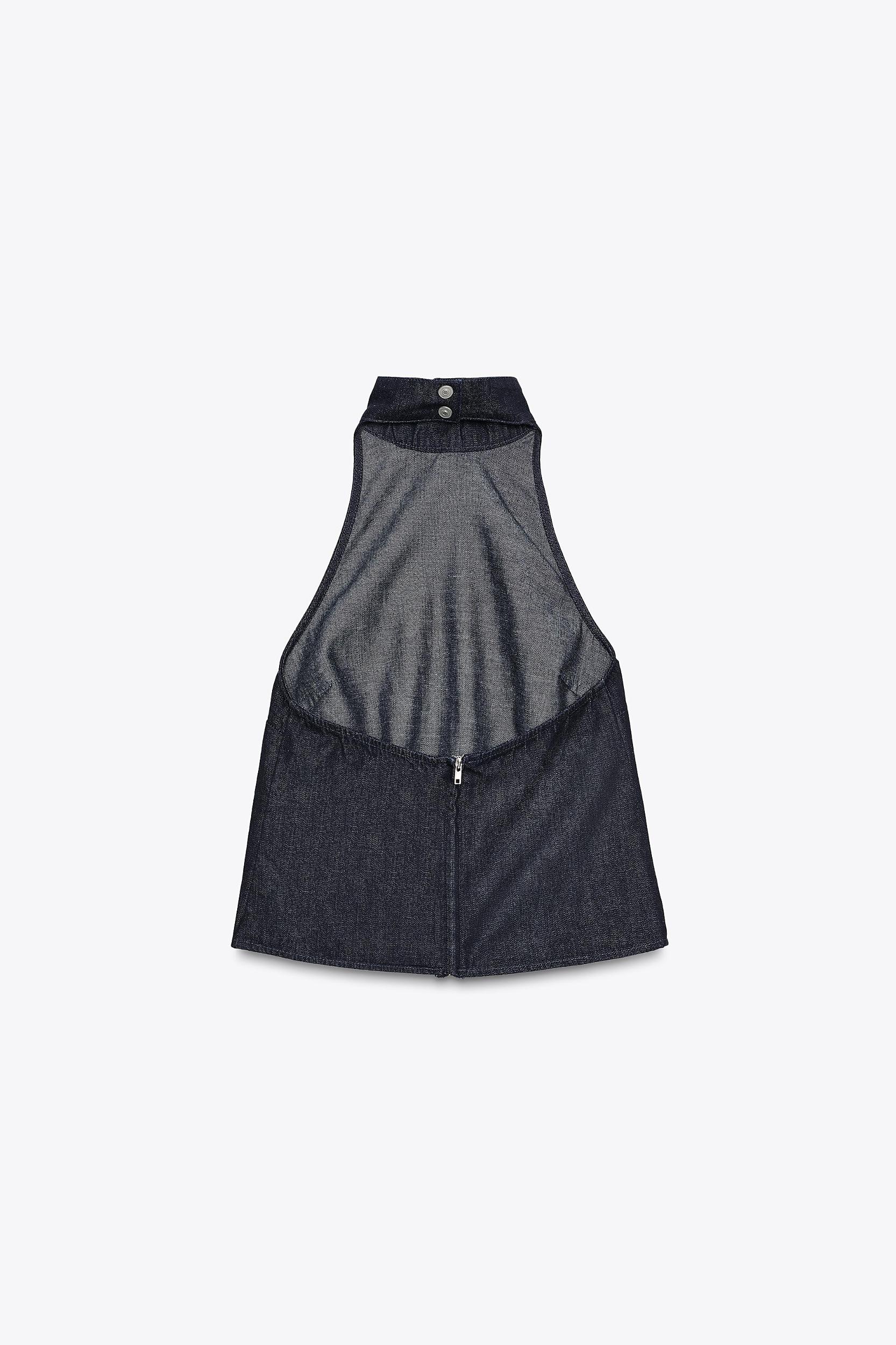 DENIM HALTER TOP TRF Product Image