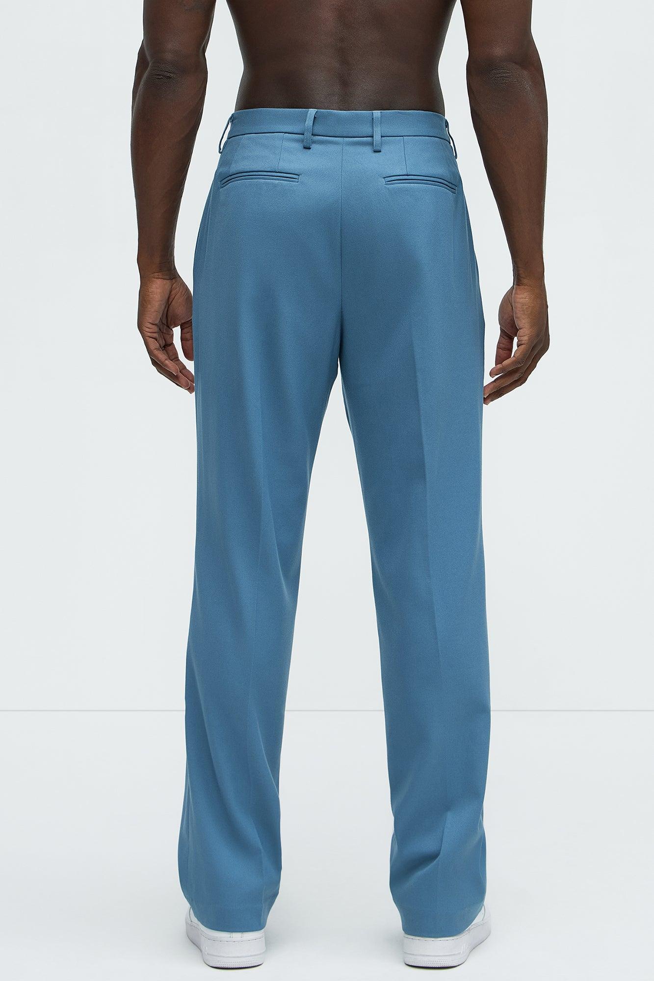 High Peak Straight Suit Trouser - Slate Blue Product Image