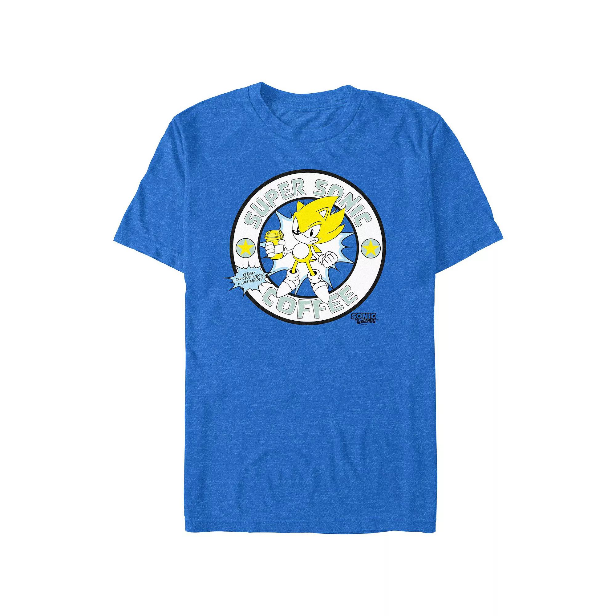Men's Sonic The Hedgehog Super Sonic Coffee Graphic Tee, Size: Medium, Royal Grey Product Image