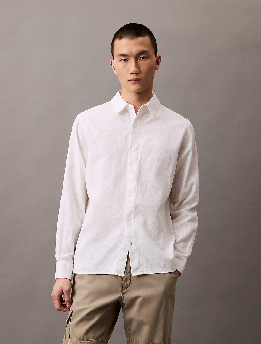 Linen Cotton Classic Button-Down Shirt Product Image