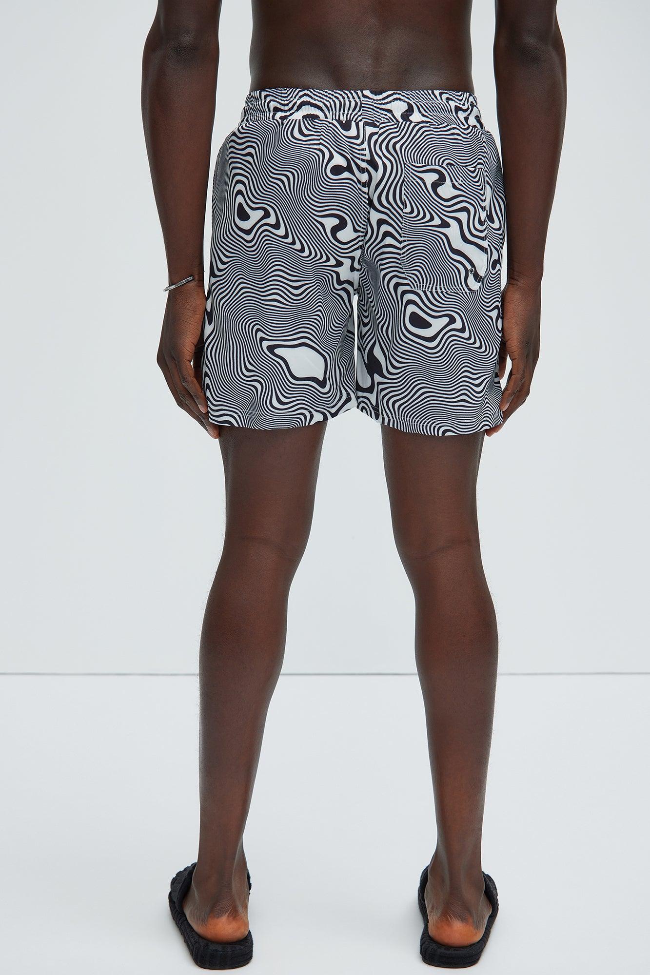 Your Trippy Swim Trunks - Black/White Product Image