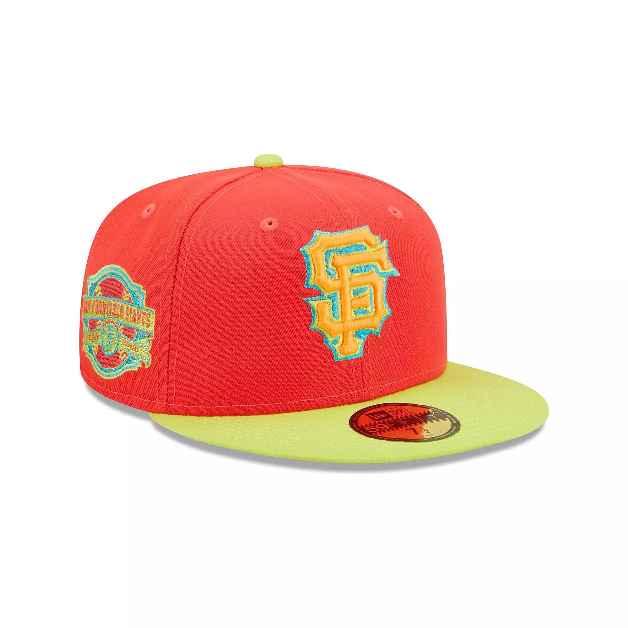 Men's New Era Red/Neon Green San Francisco Giants Lava Highlighter Combo 59FIFTY Fitted Hat,  Product Image