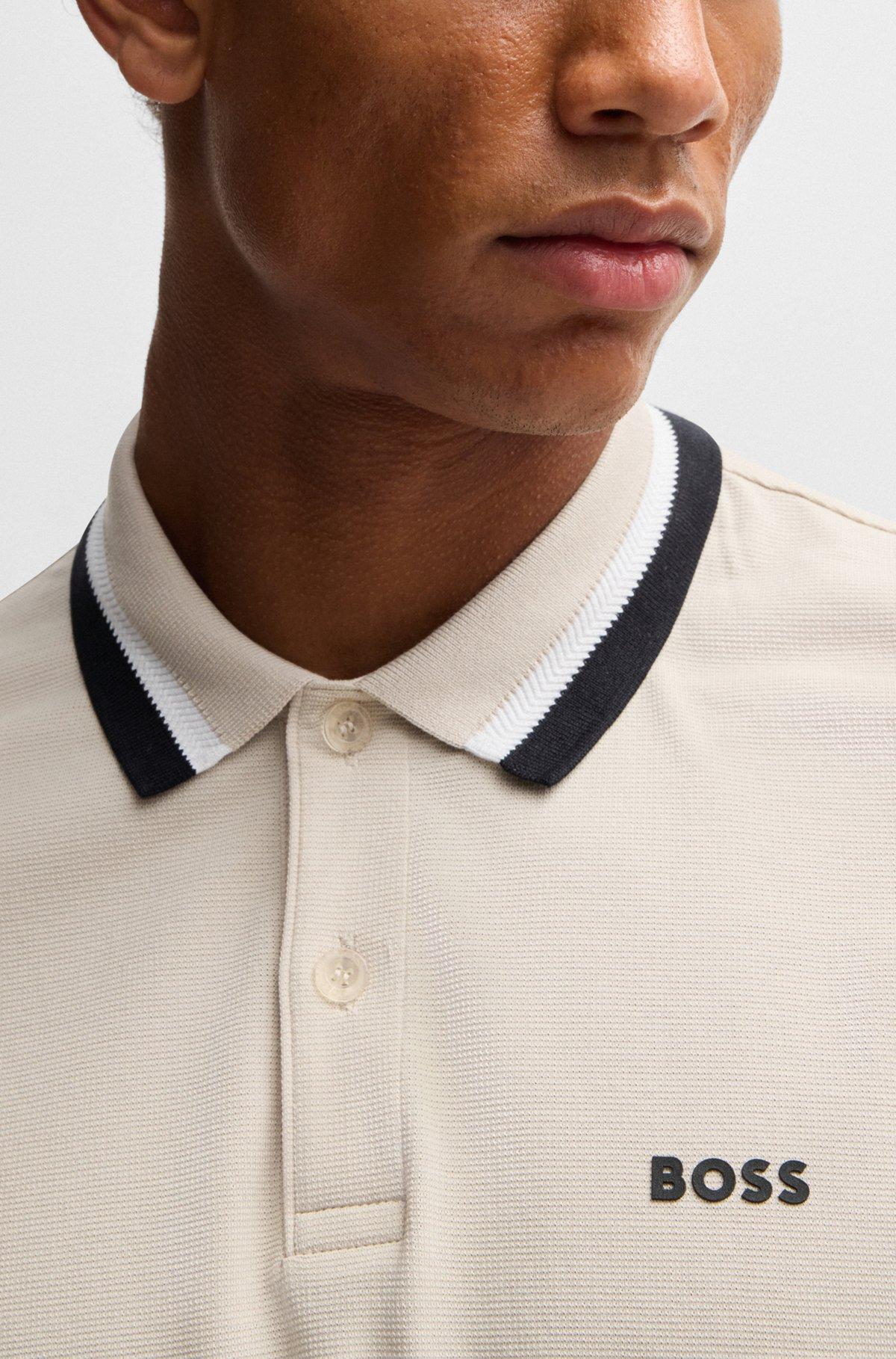 Paddy active polo shirt with contrast stripes Product Image