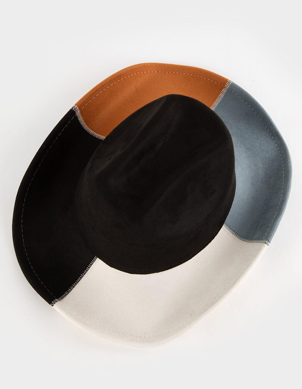 Patchwork Womens Cowboy Hat - BLACK COMBO Product Image