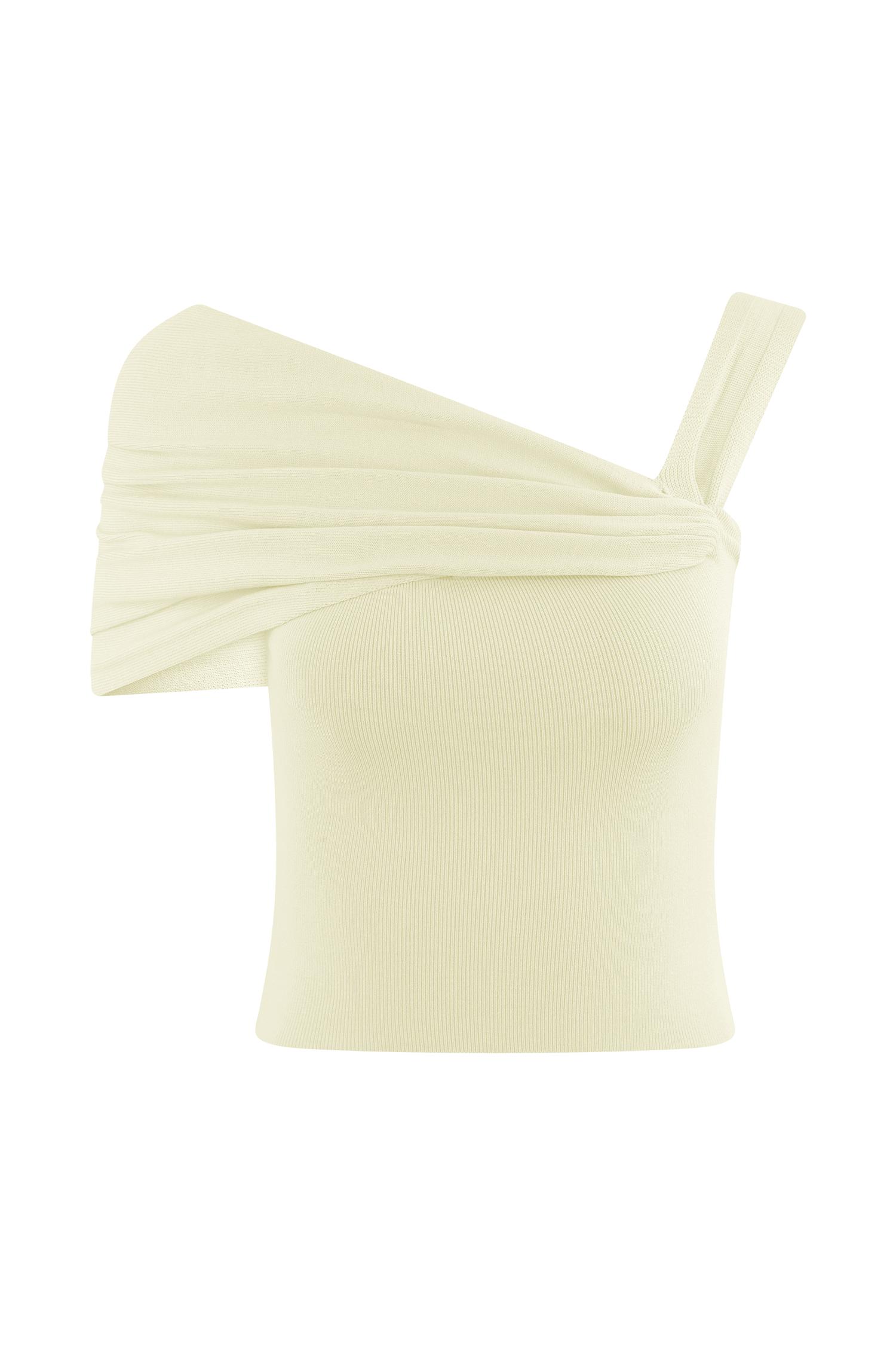 Irene Gathered Knit Top - Ivory Product Image