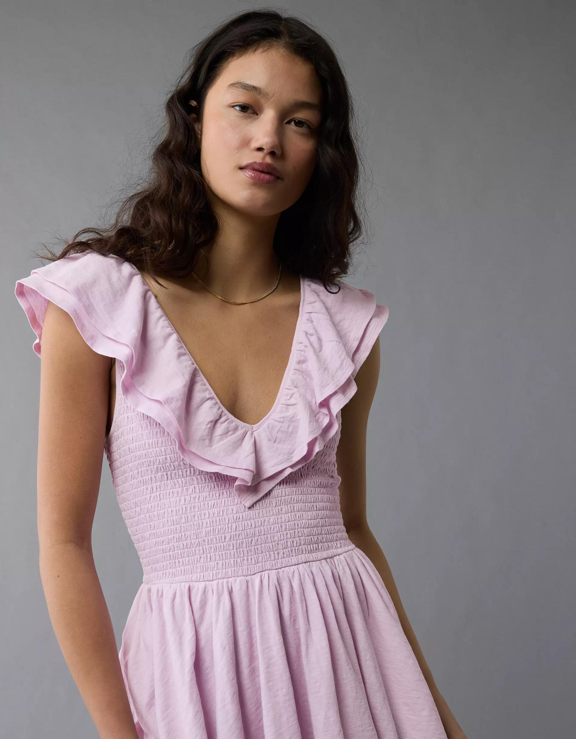 AE Sunchaser Knit Ruffle Mini Dress Product Image