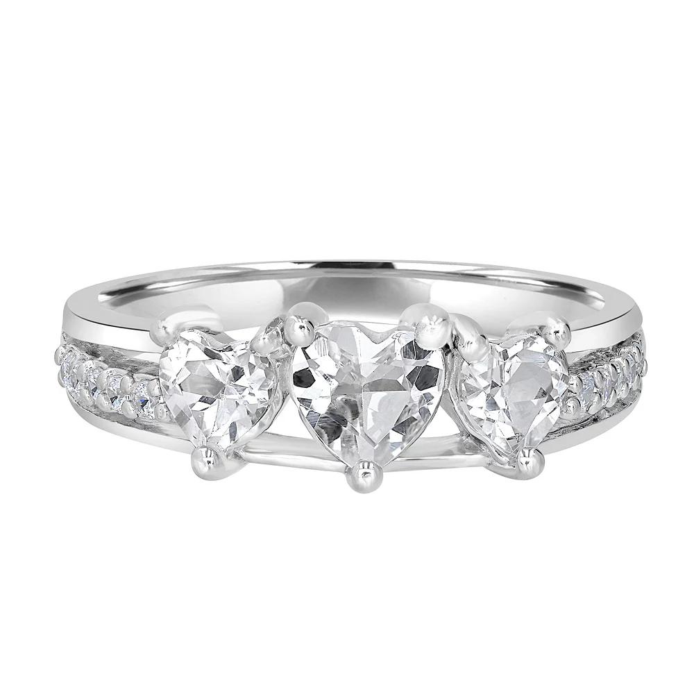 Gemistry Sterling Silver Stone 3 Hearts Ring, Women's, Size: 7, Purple Product Image