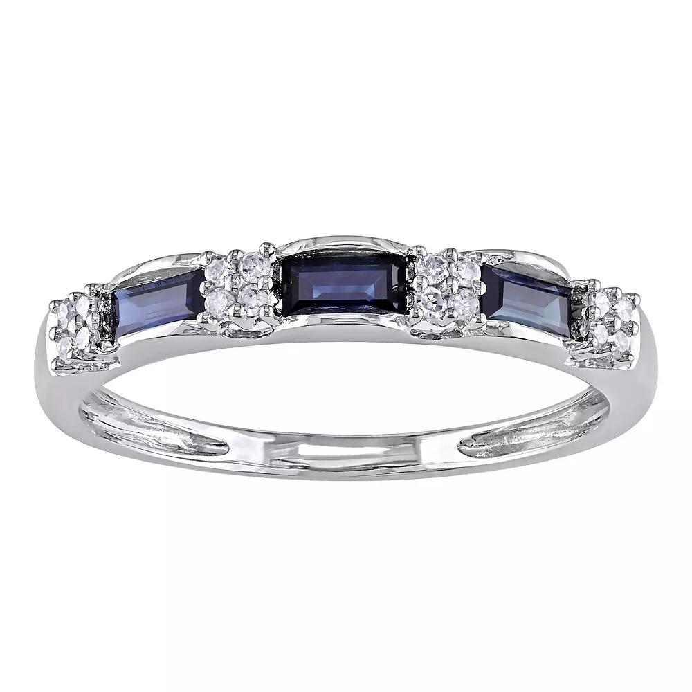 Stella Grace 10k White Gold Sapphire & Diamond Accent Eternity Ring, Women's, Size: 9 Product Image