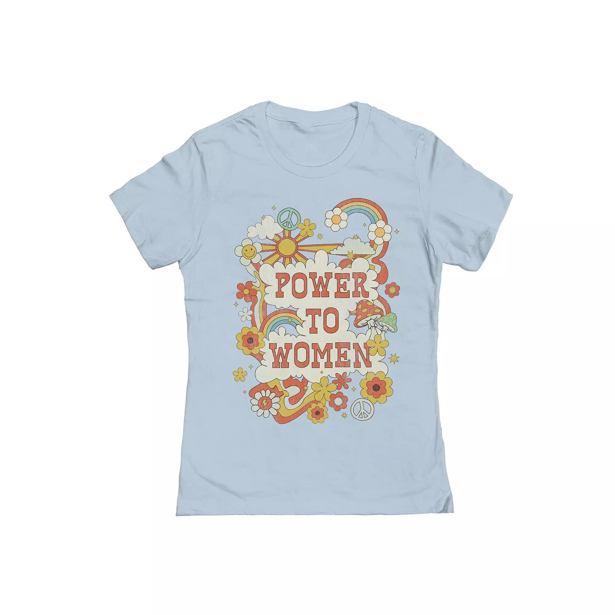 Junior's Power To Women Graphic Tee, Girl's, Size: Large, Light Blue Product Image