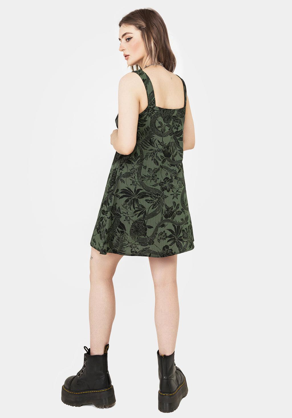 Bashe Cotton Mini Sun Dress - Green Product Image