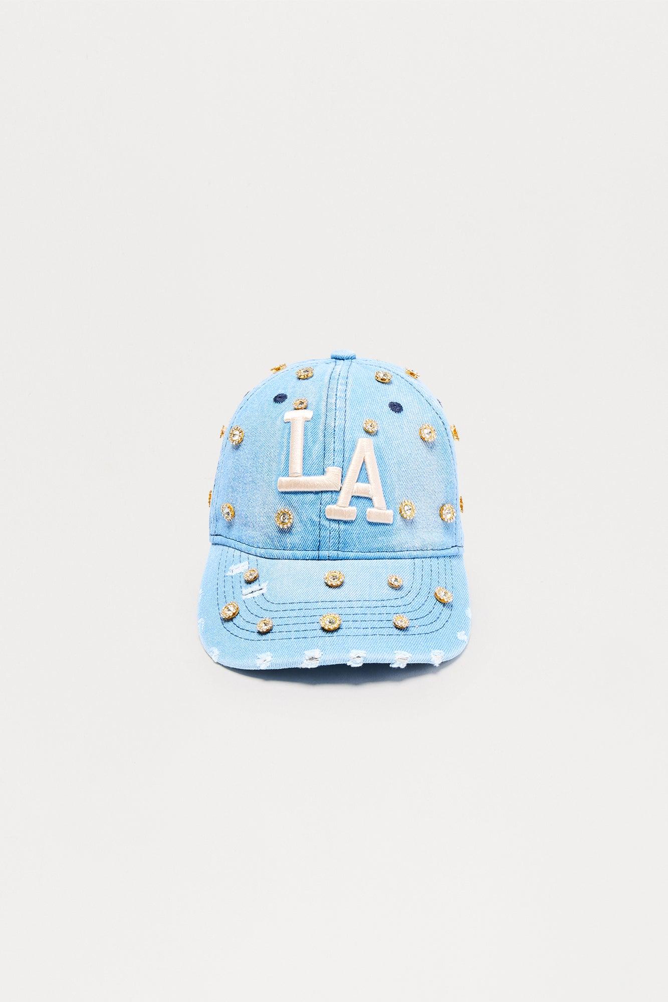 Spotlight On Me LA II Baseball Hat - Light Wash Female Product Image