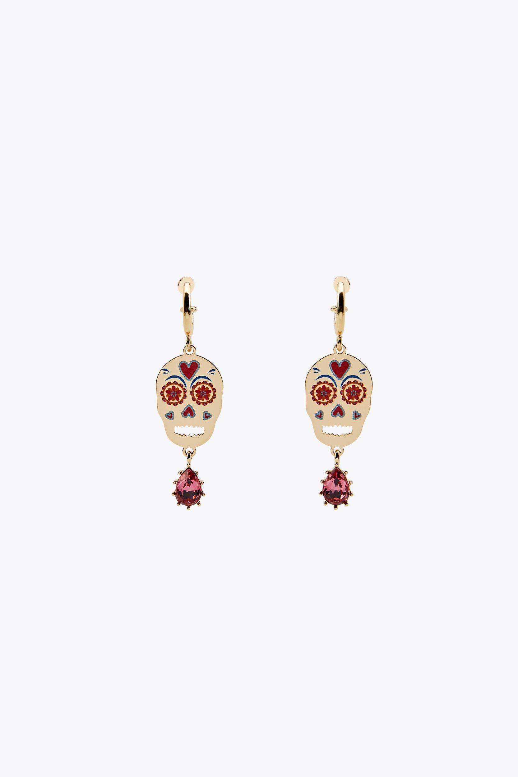 ENAMELED SKULL JEWEL EARRINGS Product Image