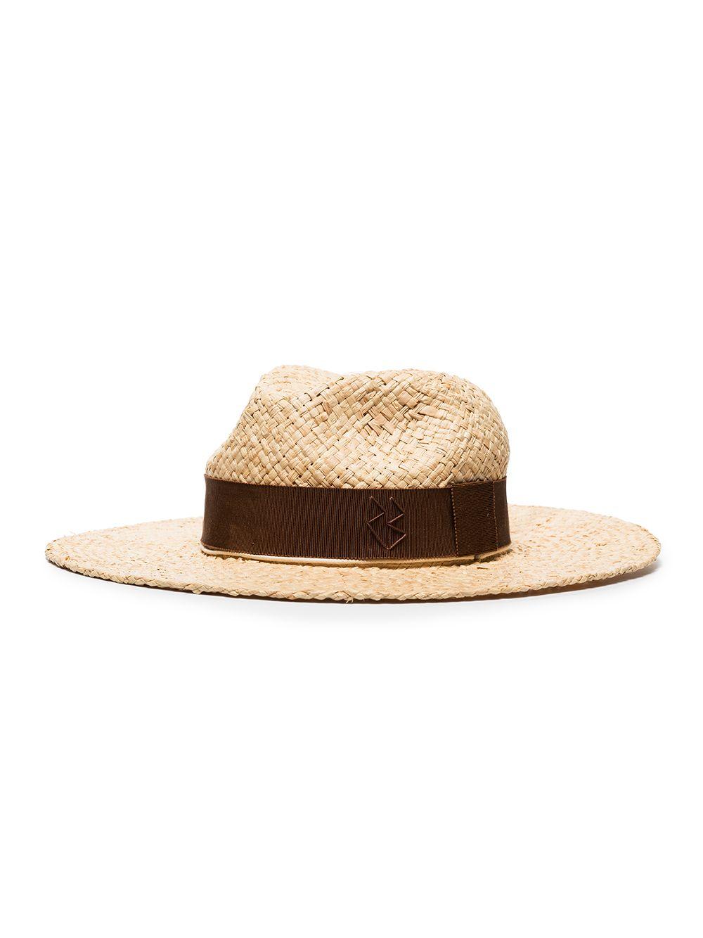 chain-embellished Fedora straw hat Product Image