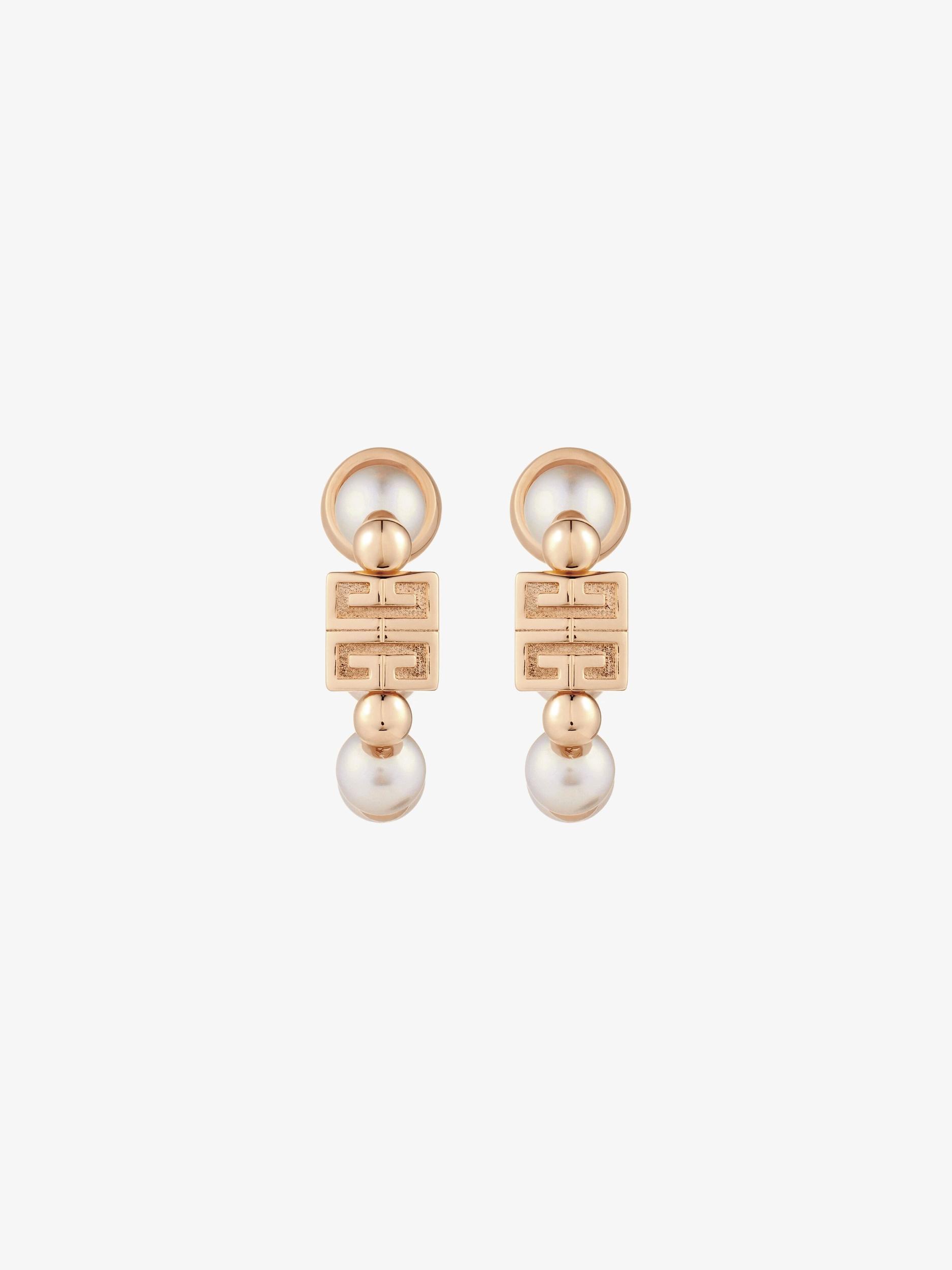 4G earrings in metal with pearls Product Image