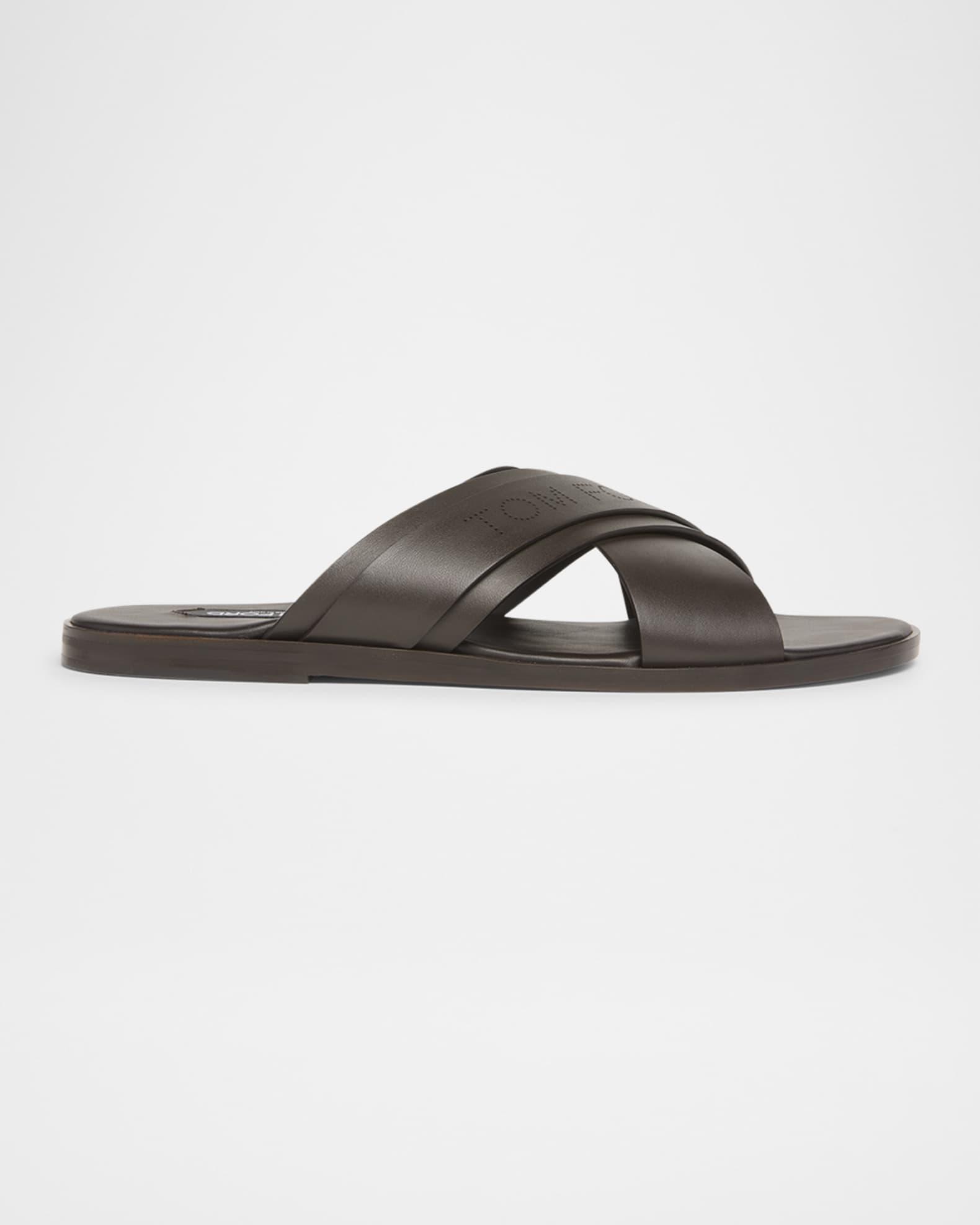 Men's Preston Smooth Leather Slide Sandals Product Image