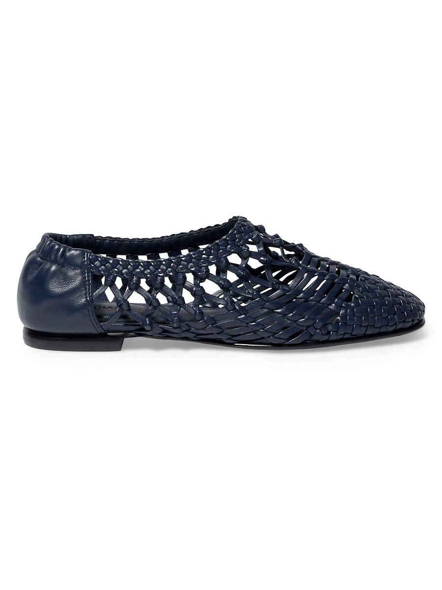 Womens Eden Woven Leather Ballet Flats Product Image