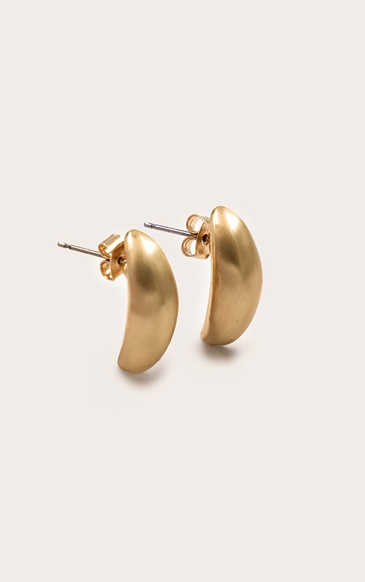 Gold Brushed Tear Drop Earrings Product Image