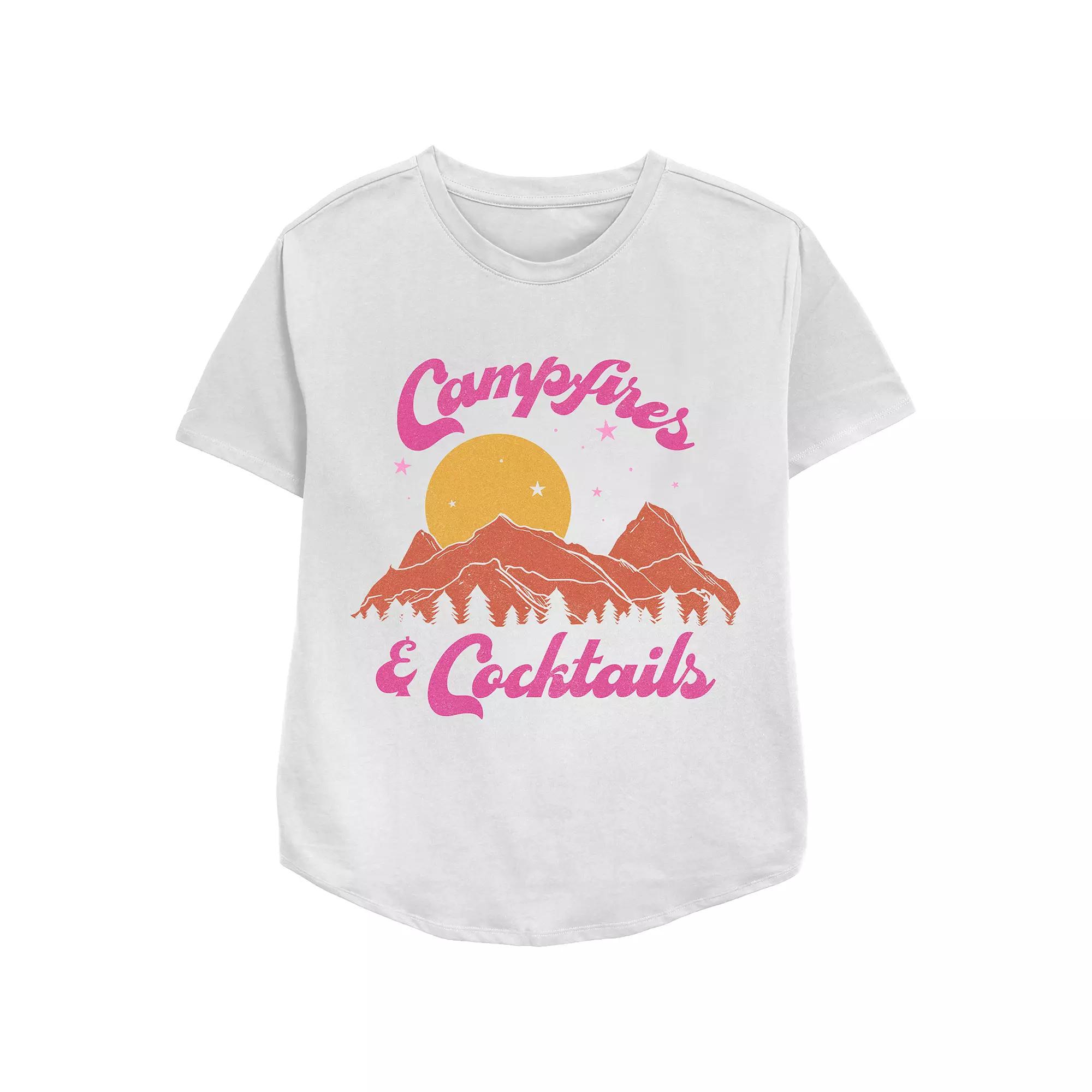 Women's Campfires & Cocktails Relaxed Fit Graphic Tee,  Product Image