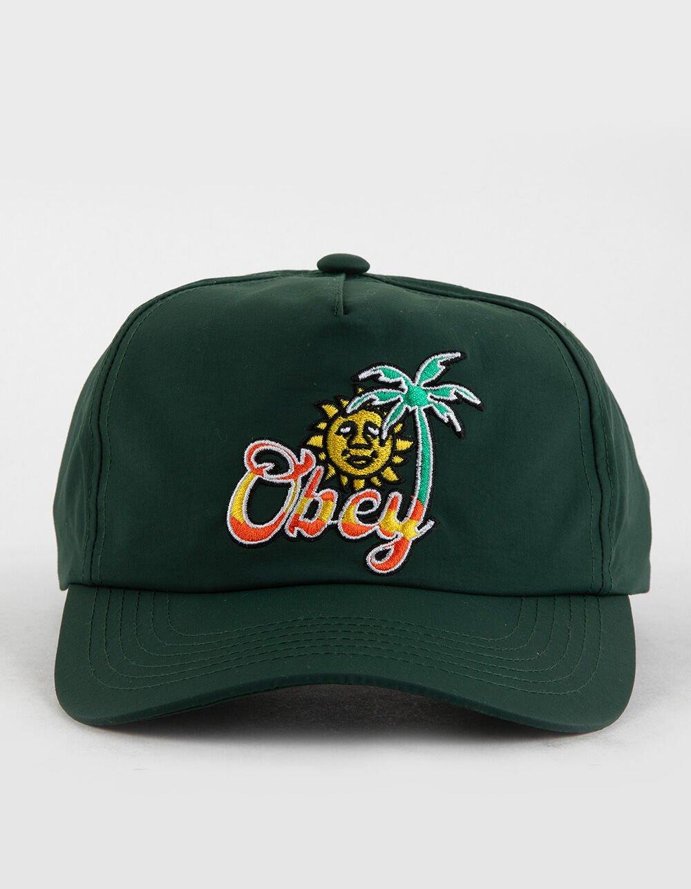 OBEY Tropical Snapback Hat - GREEN Product Image