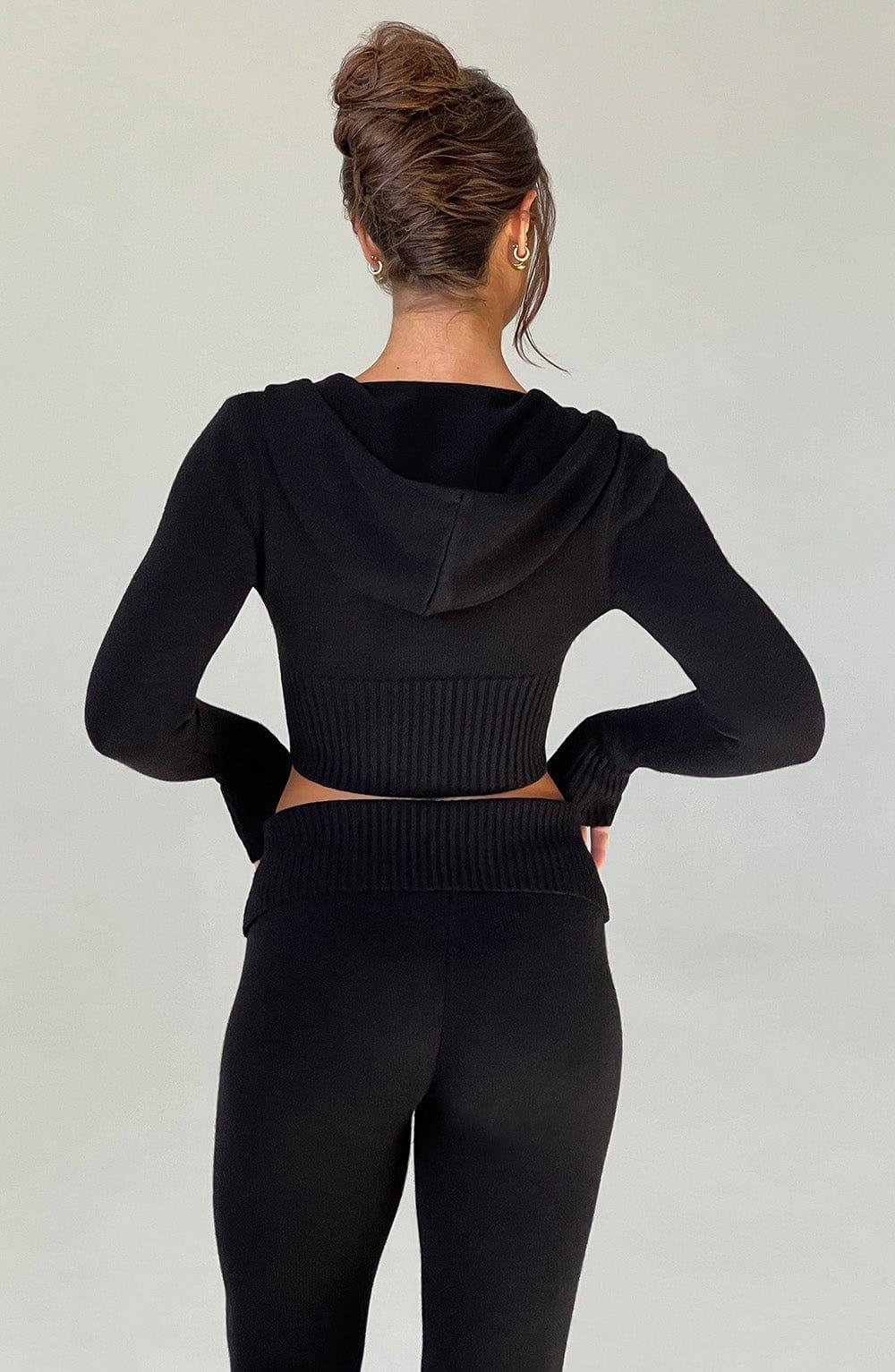 Portia Knit Hoodie - Black Product Image