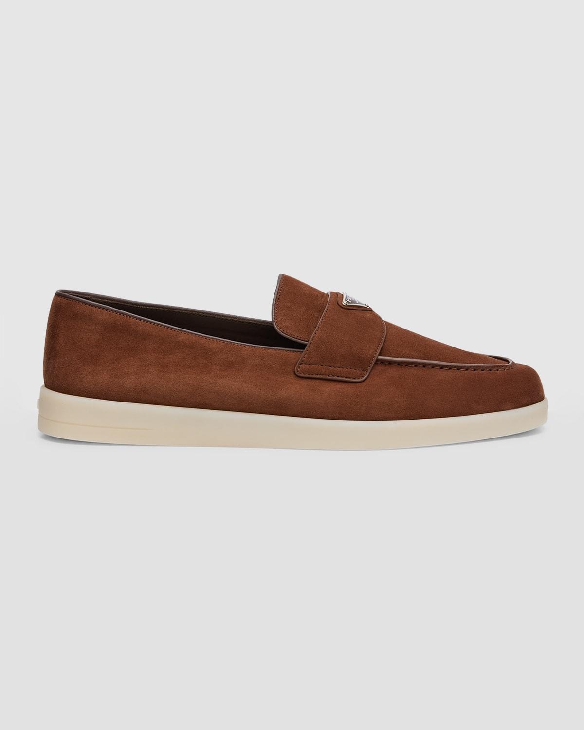 Mens Saint Tropez Triangle Logo Suede Loafers Product Image