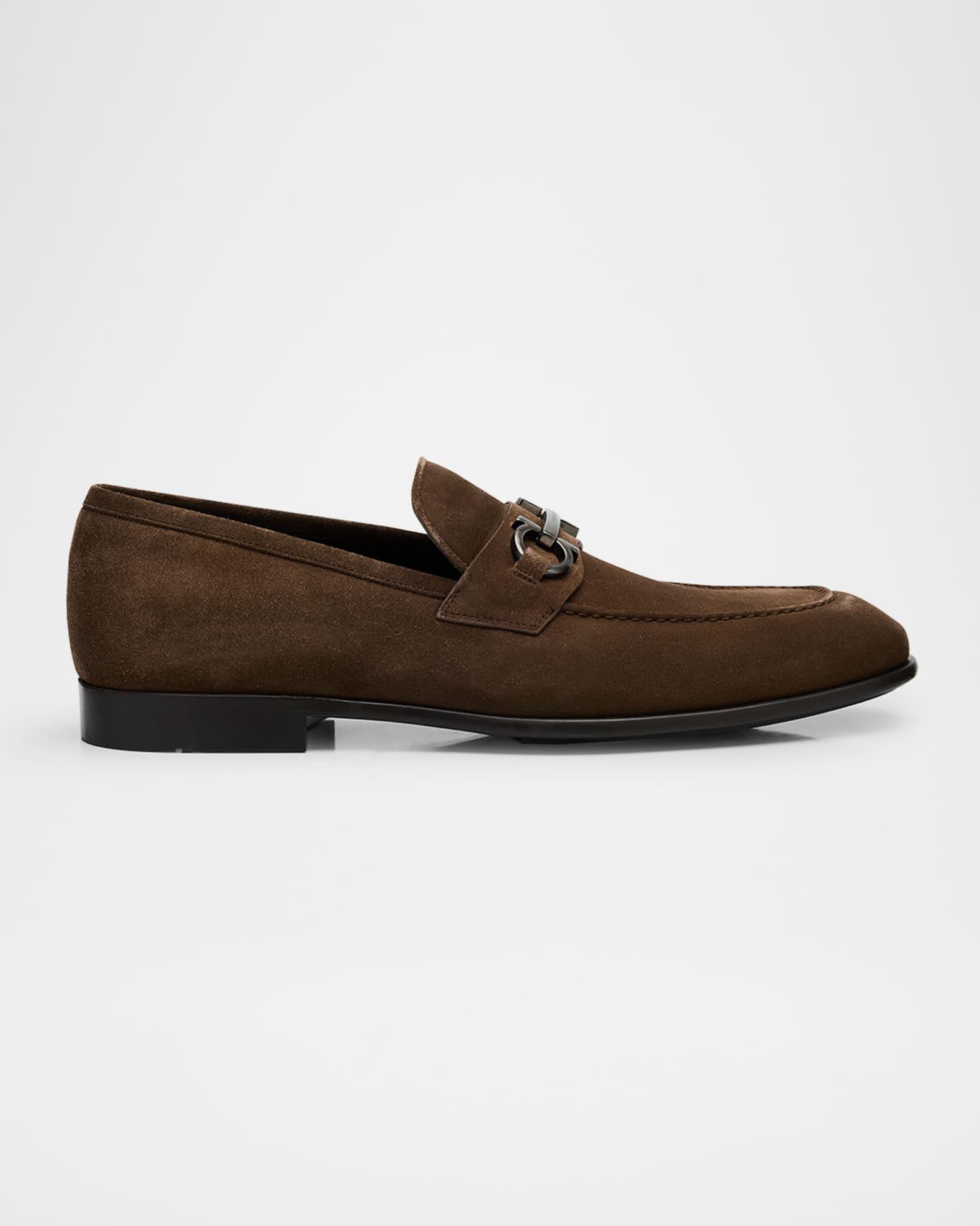 Men's Foster Suede Gancini-Bit Loafers Product Image