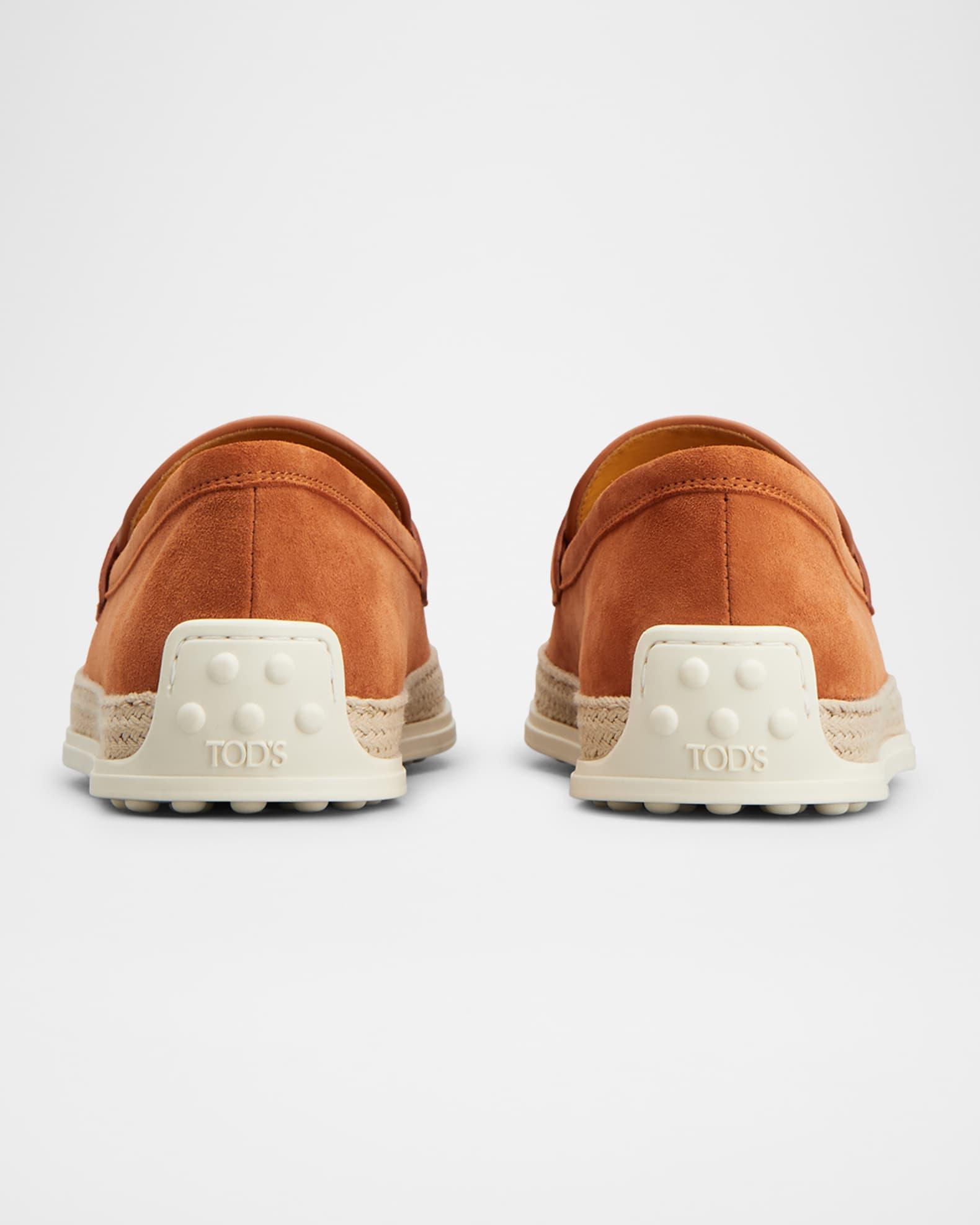 Suede and Raffia Slipper Loafers  Product Image