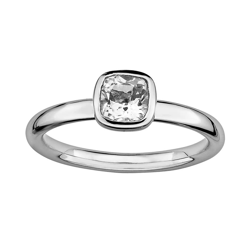 Stacks & Stones Sterling Silver White Topaz Stack Ring, Women's, Size: 8 Product Image