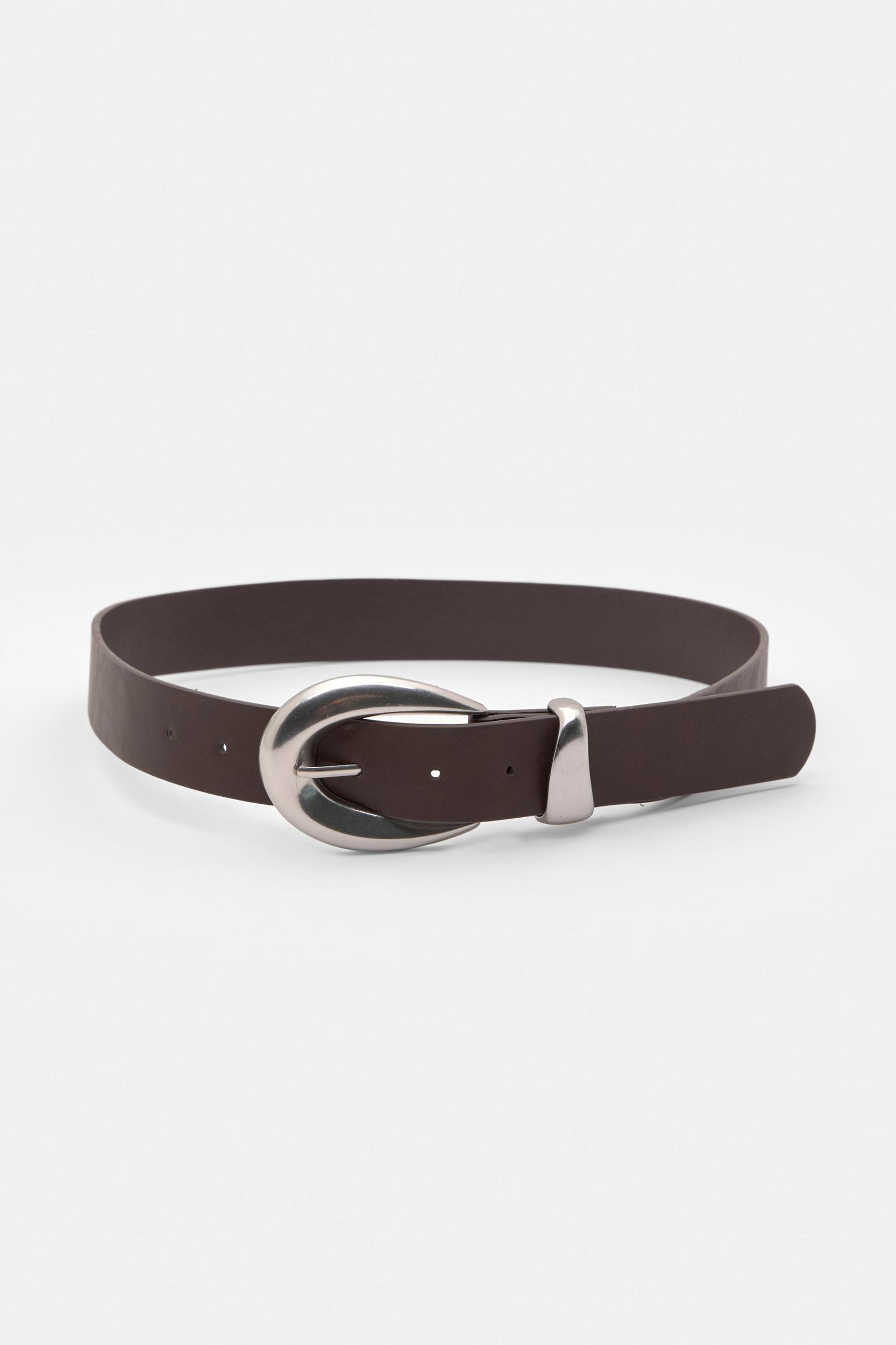 Faux leather belt with buckle Product Image