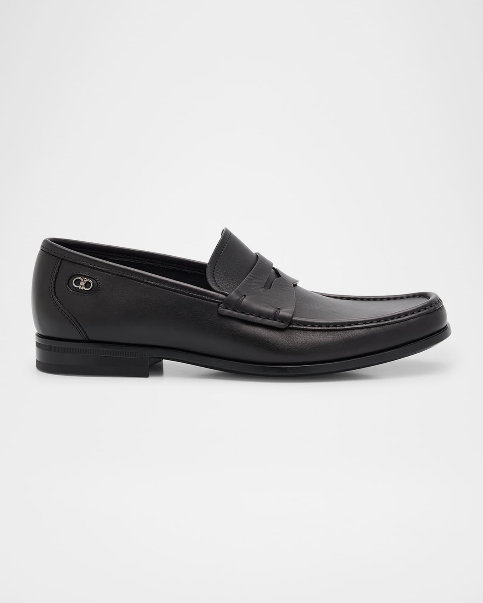 Men's Athen Leather Moc-Toe Penny Loafers Product Image