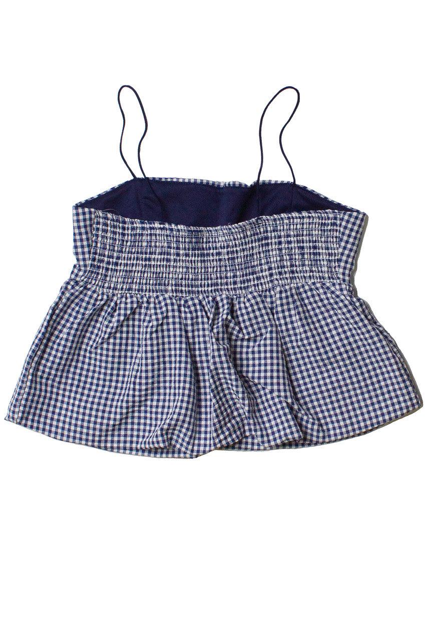 Gingham Peplum Bubble Hem Tank Top Product Image