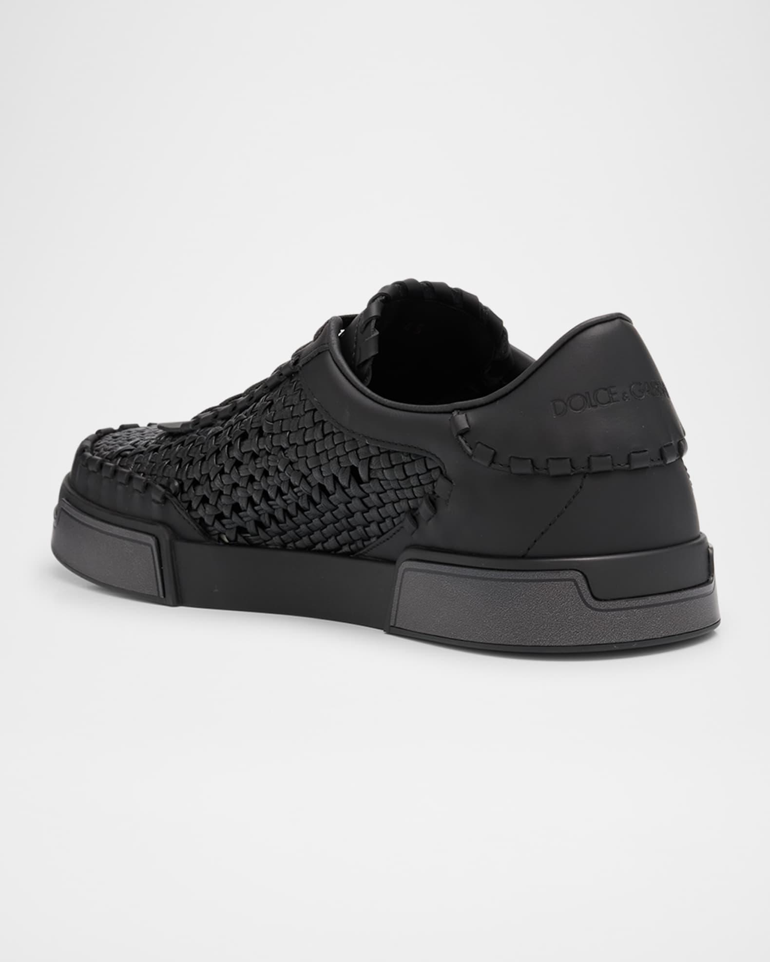 Men's Portofino Yacht Woven Leather Low-Top Sneakers Product Image