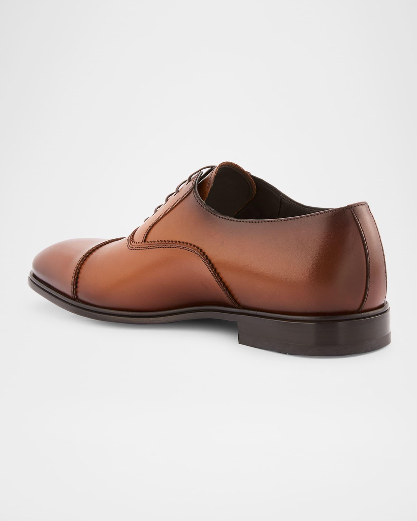 Men's Saffiano Leather Lace-Ups Product Image