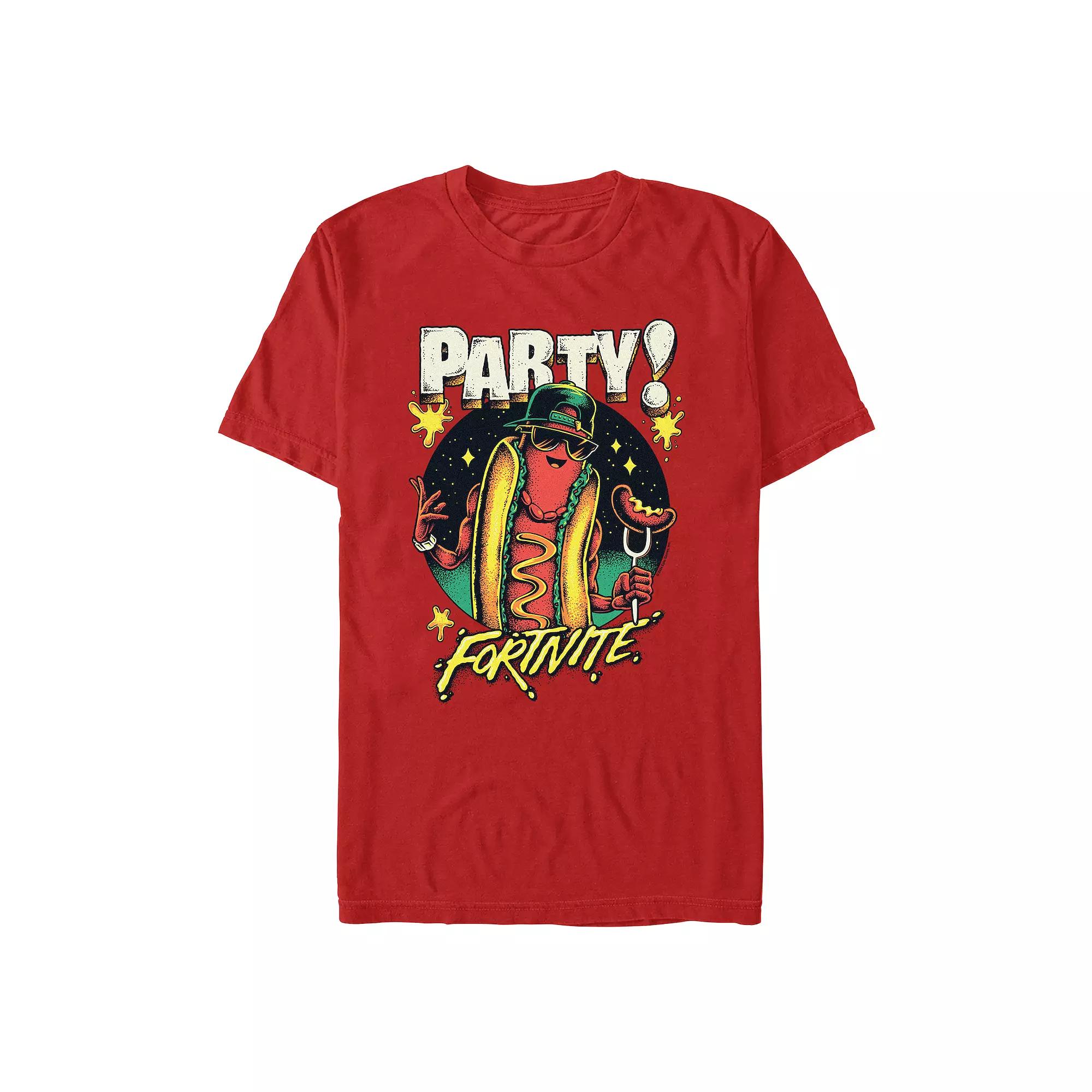 Men's Fortnite Party Hot Dog Graphic Tee,  Product Image