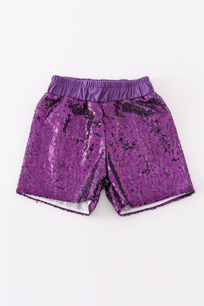 Purple sequin mardi gras mom&me skorts Product Image