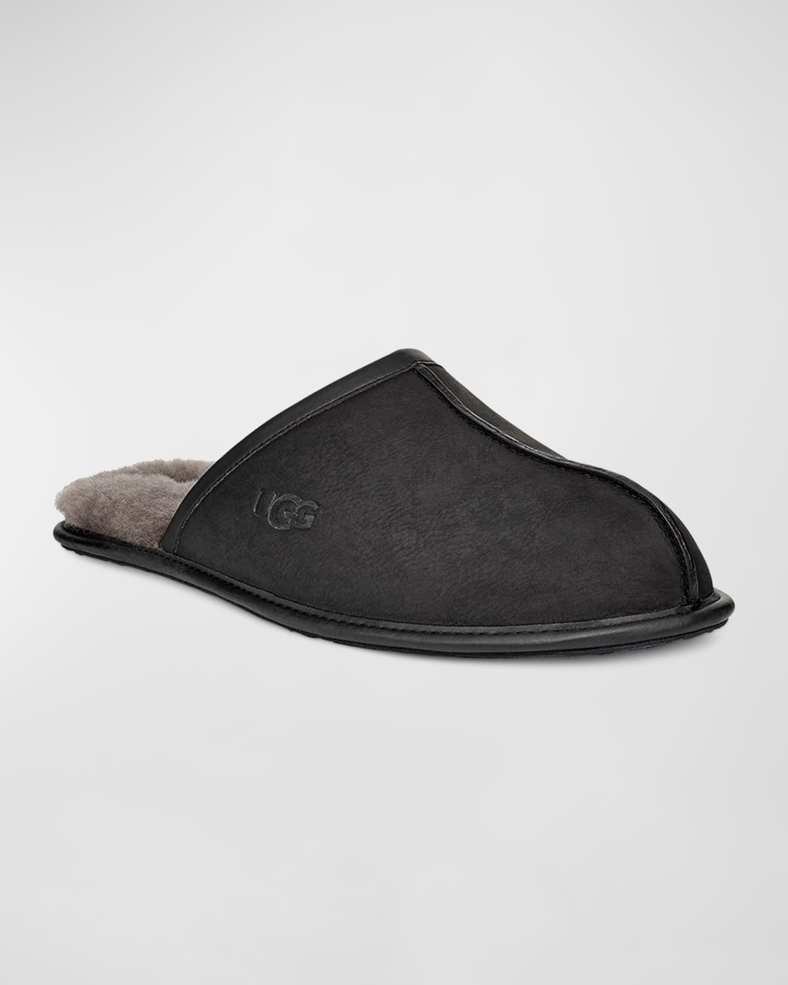 UGG Mens Scuff Leather Sheepskin Slippers Product Image