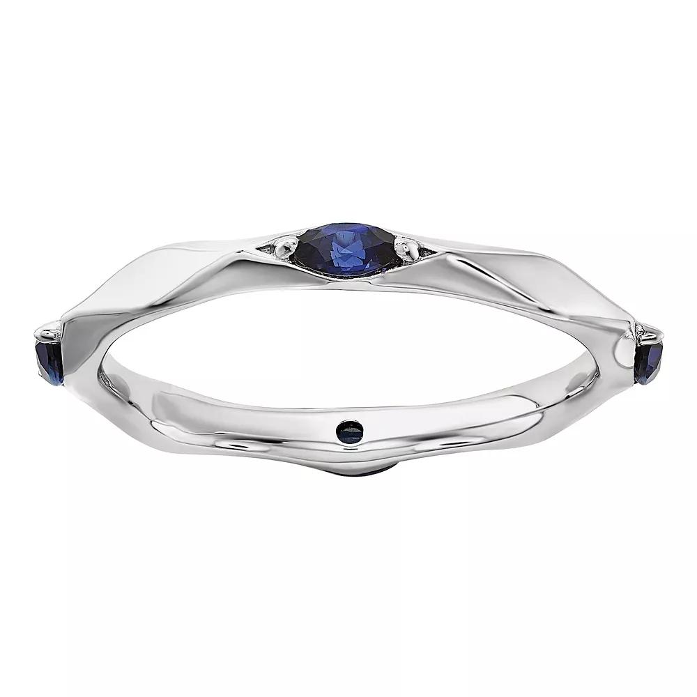 Stacks & Stones Sterling Silver Gemstone Stackable Ring, Women's, Size: 5, Created Blue Product Image